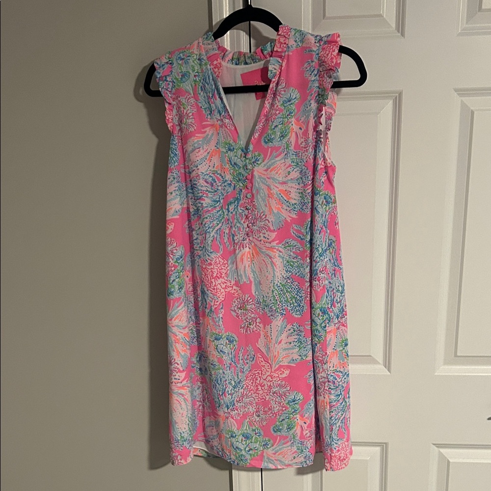 Lilly Pulitzer Vibrant Pink and Blue Mini Dress